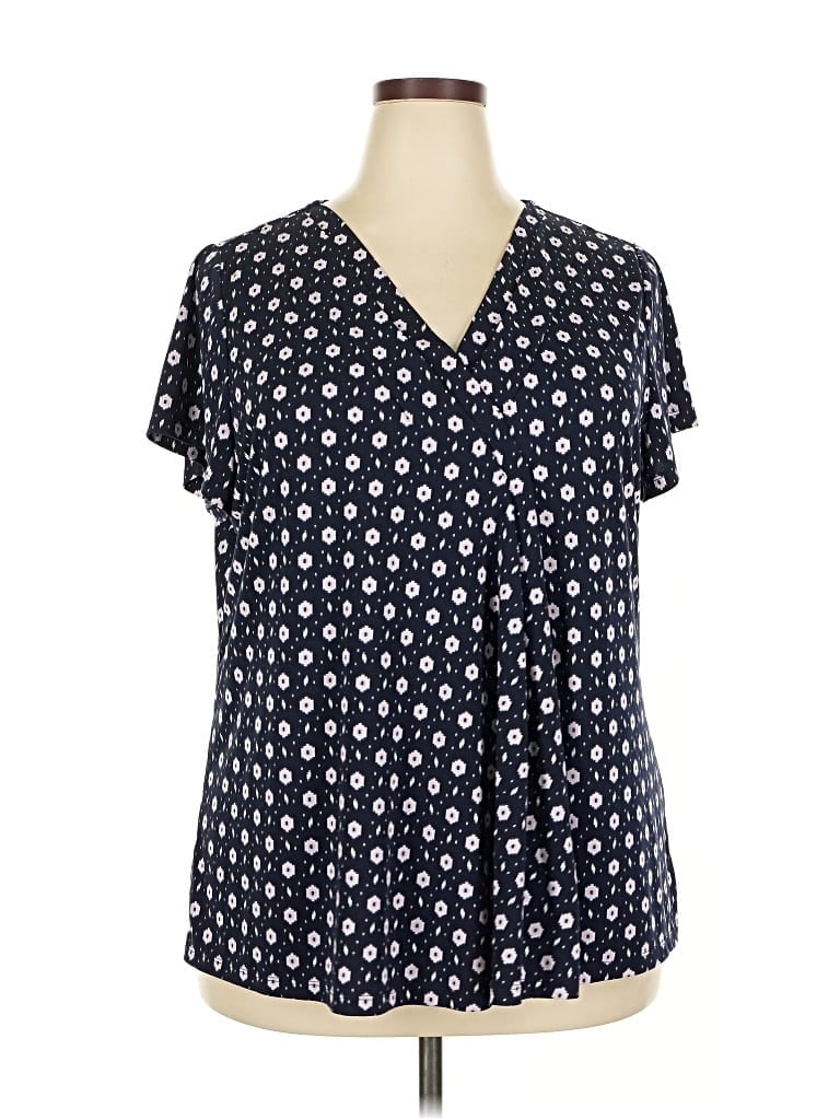 Pre-owned Lane Bryant Short Sleeve T-shirt In Blue