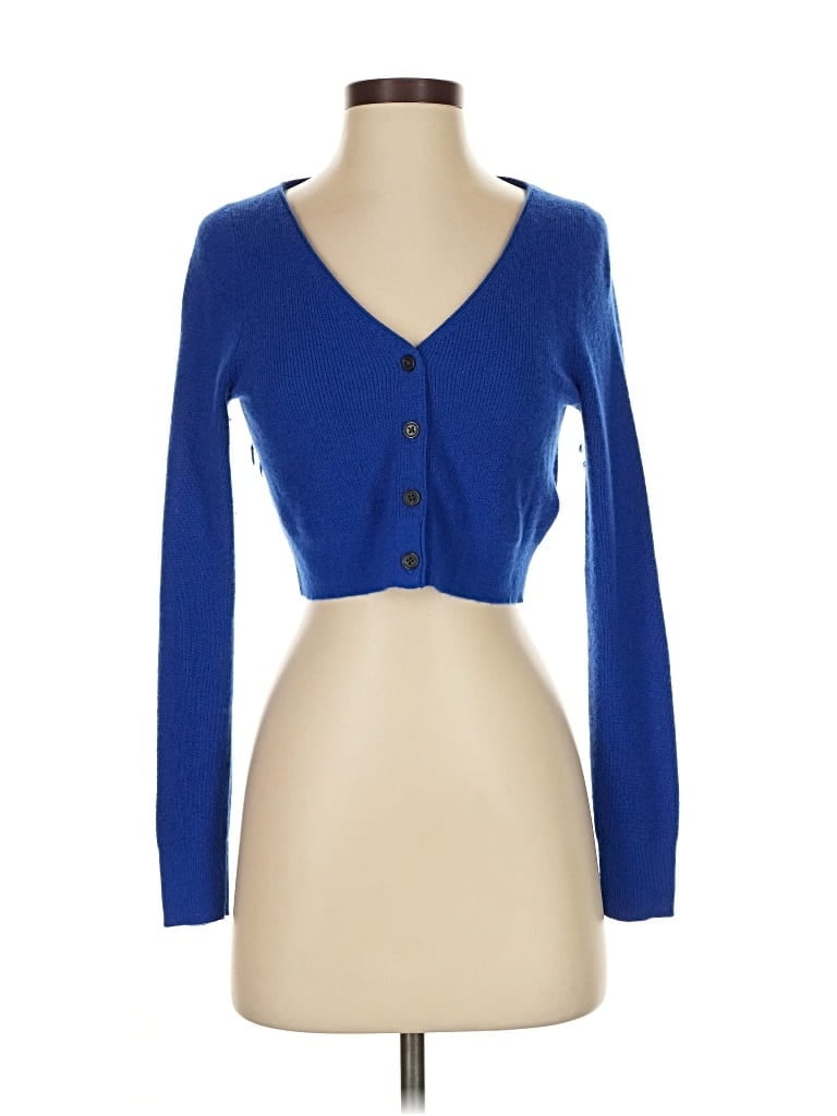 Pre-owned J.crew Collection Cashmere Cardigan Sweater In Blue