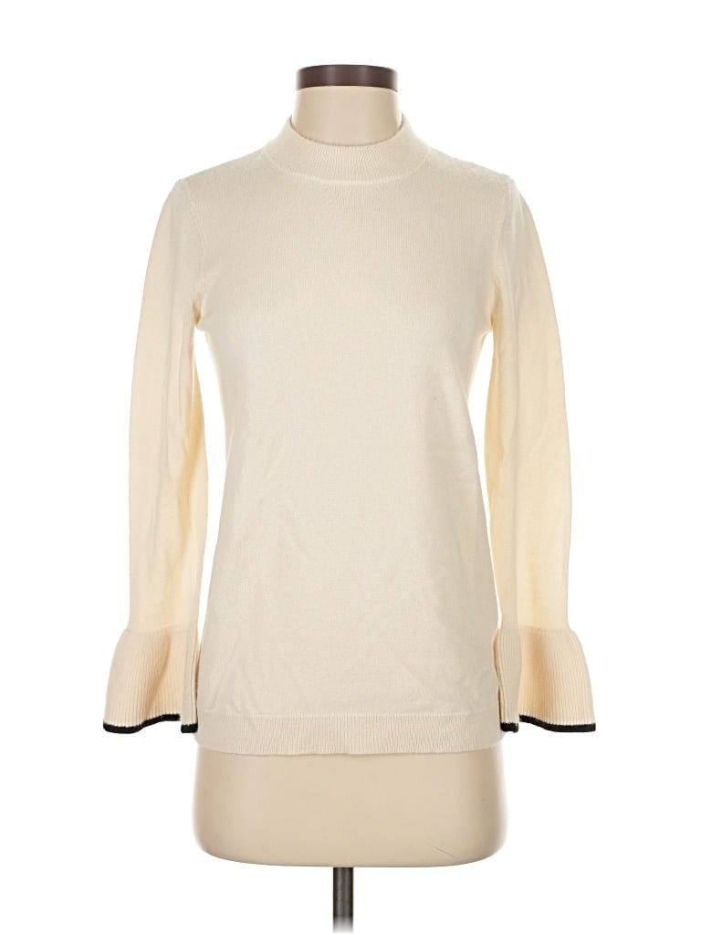 Pre-owned Veronica Beard Cashmere Pullover Sweater In White