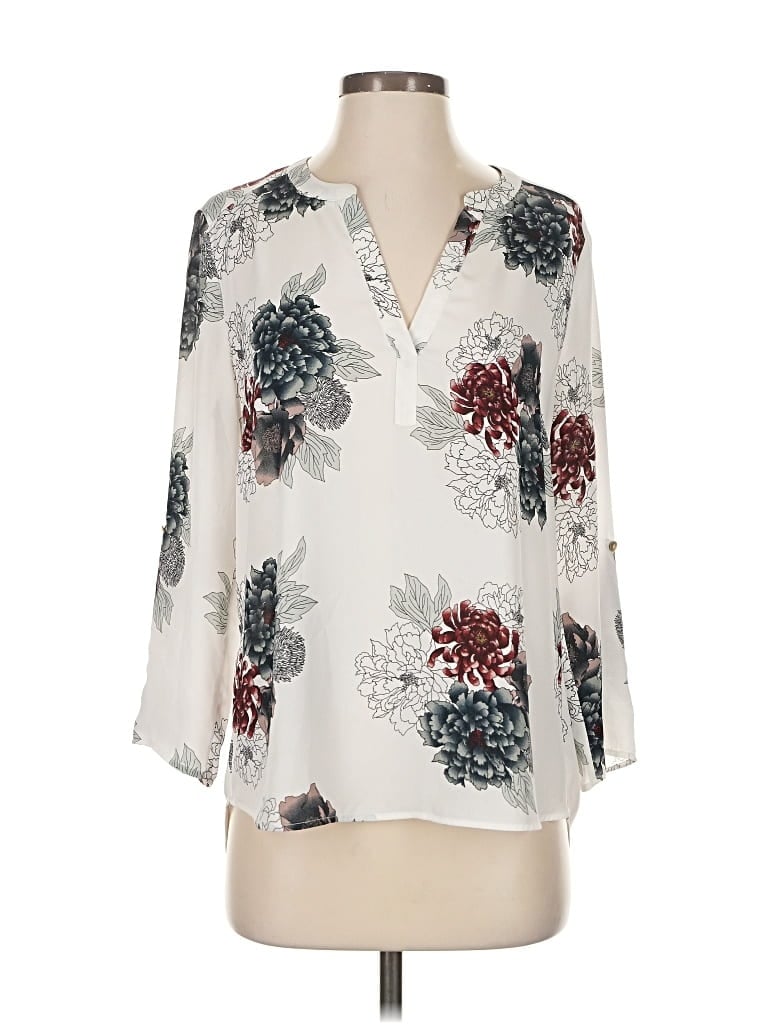 Pre-owned Daniel Rainn 3/4 Sleeve Blouse In White