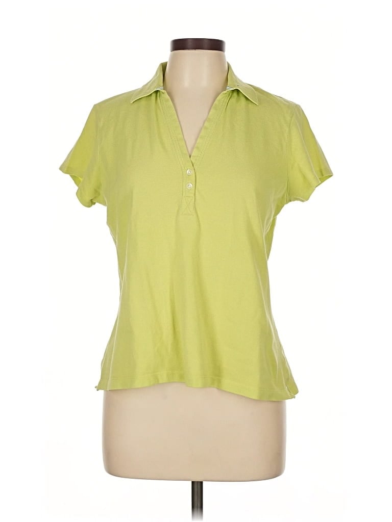 Pre-owned Bass Short Sleeve Blouse In Green