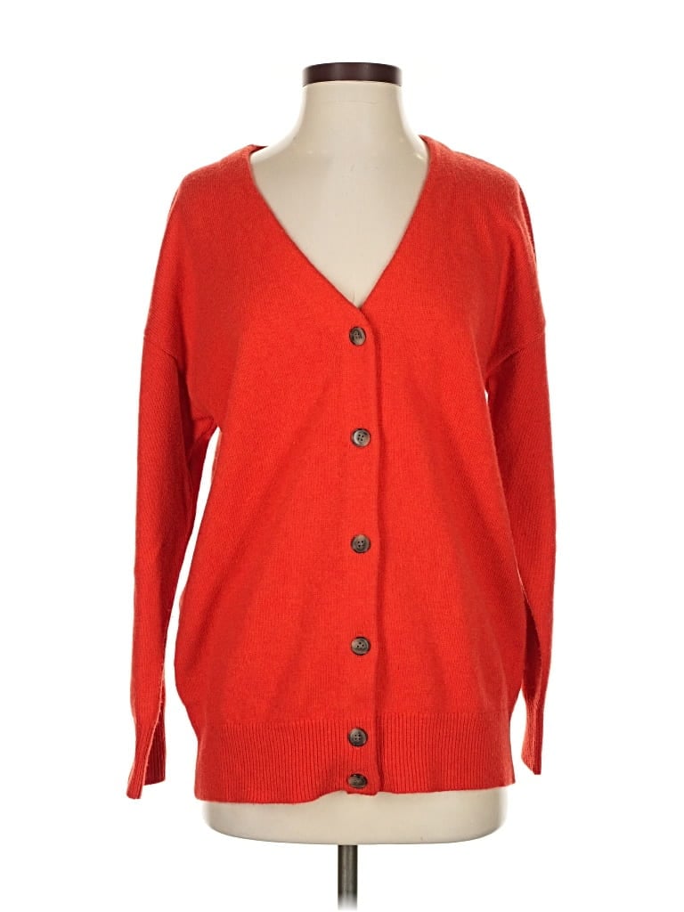Pre-owned Madewell Wool Cardigan Sweater In Red