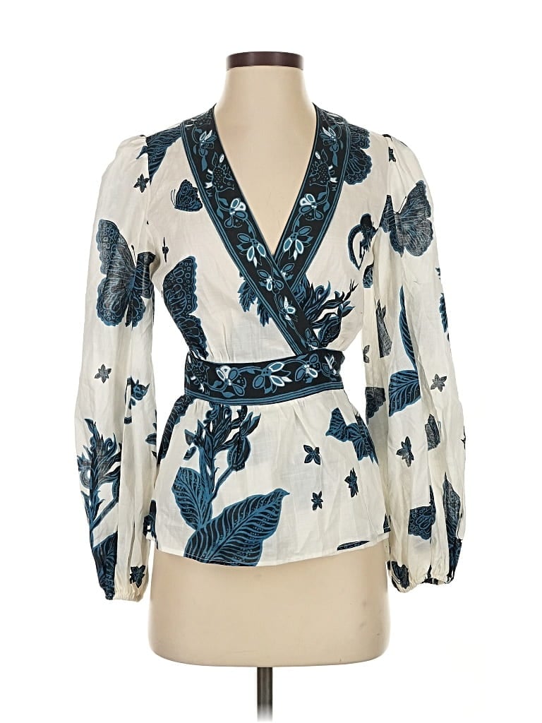 Pre-owned Banana Republic 3/4 Sleeve Blouse In White