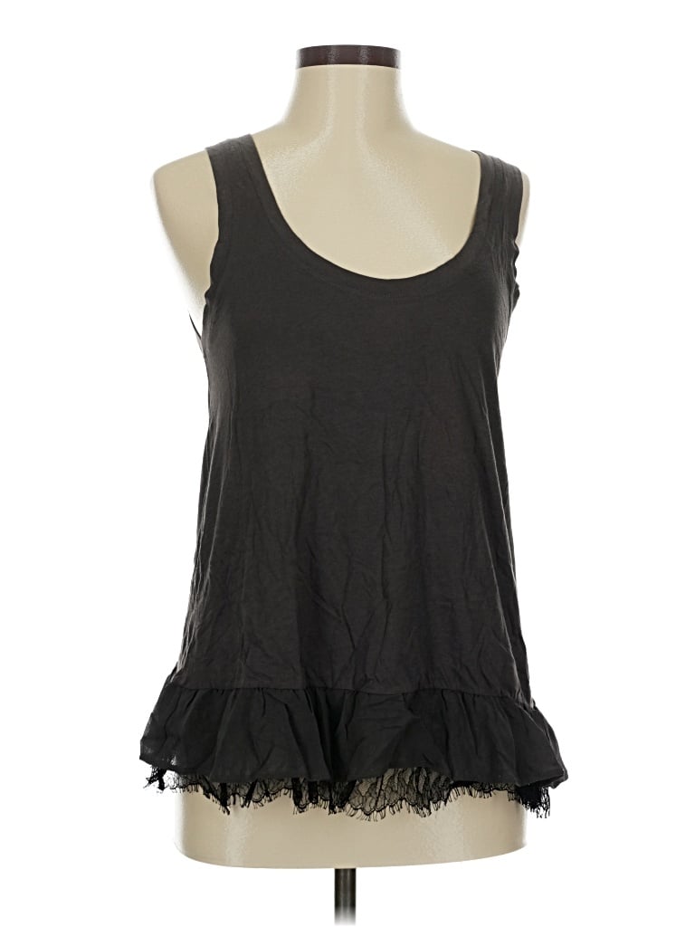 Pre-owned Theory Sleeveless Top Black Scoop Neck Tops