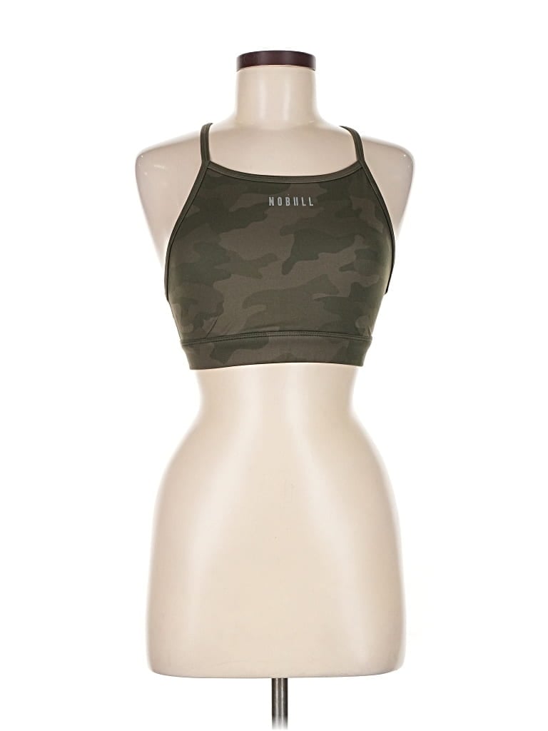 Pre-owned Nobull Tank Top Green Halter Neckline Tops