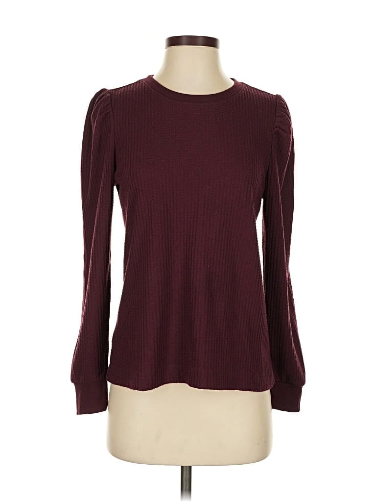 Pre-owned Ann Taylor Loft Pullover Sweater In Burgundy