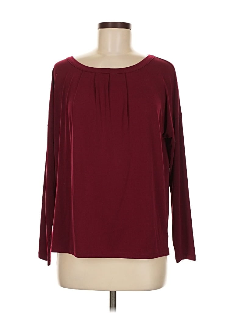 Pre-owned Banana Republic Factory Store Long Sleeve Blouse In Burgundy