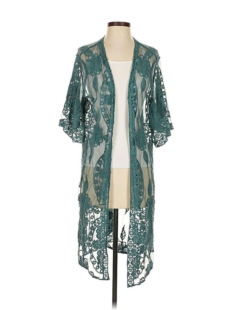Pre-owned Unbranded Kimono In Green