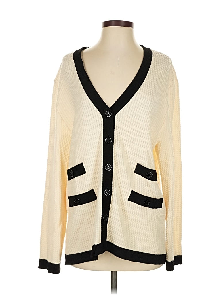 Pre-owned Stizzoli Wool Cardigan Sweater In White