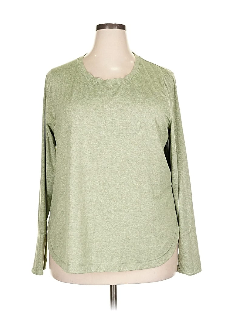Pre-owned Athleta 3/4 Sleeve T-shirt In Green