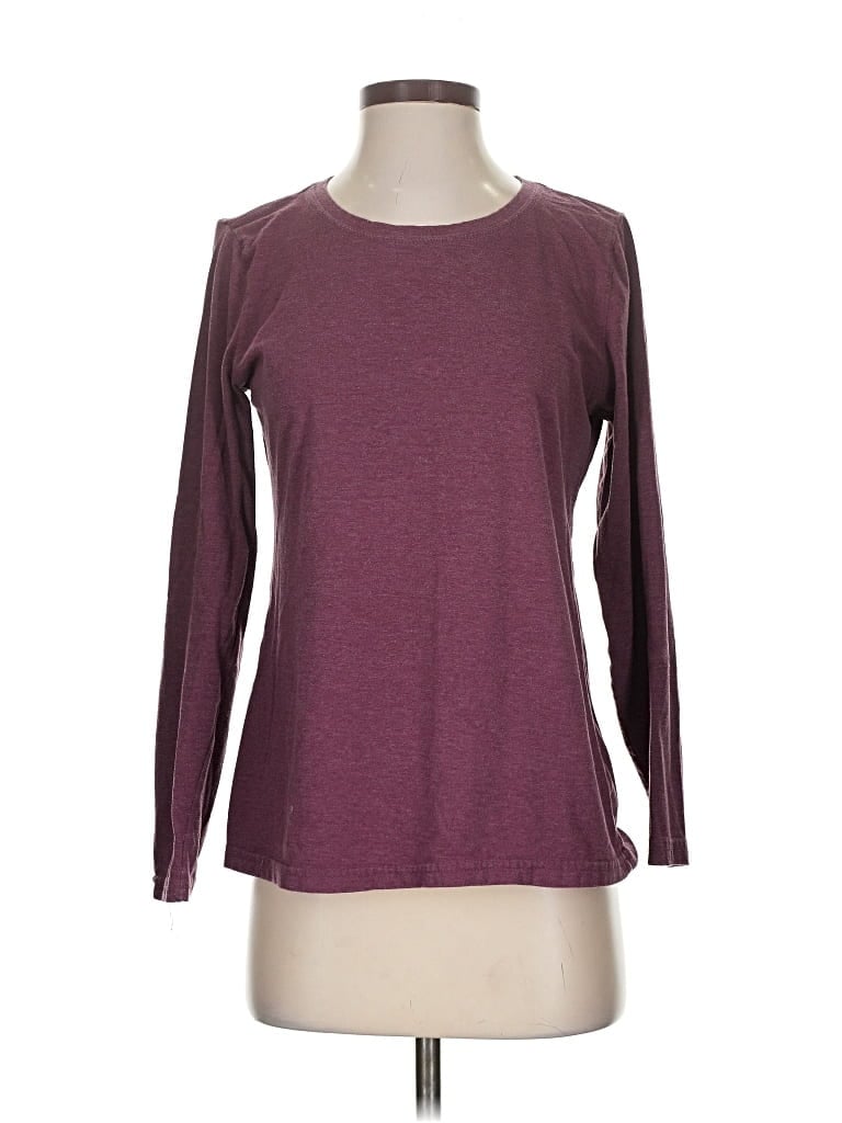 Pre-owned Time And Tru 3/4 Sleeve T-shirt In Burgundy