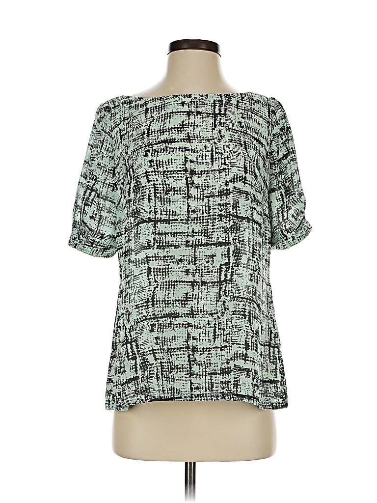 Pre-owned Banana Republic Short Sleeve Blouse In Green
