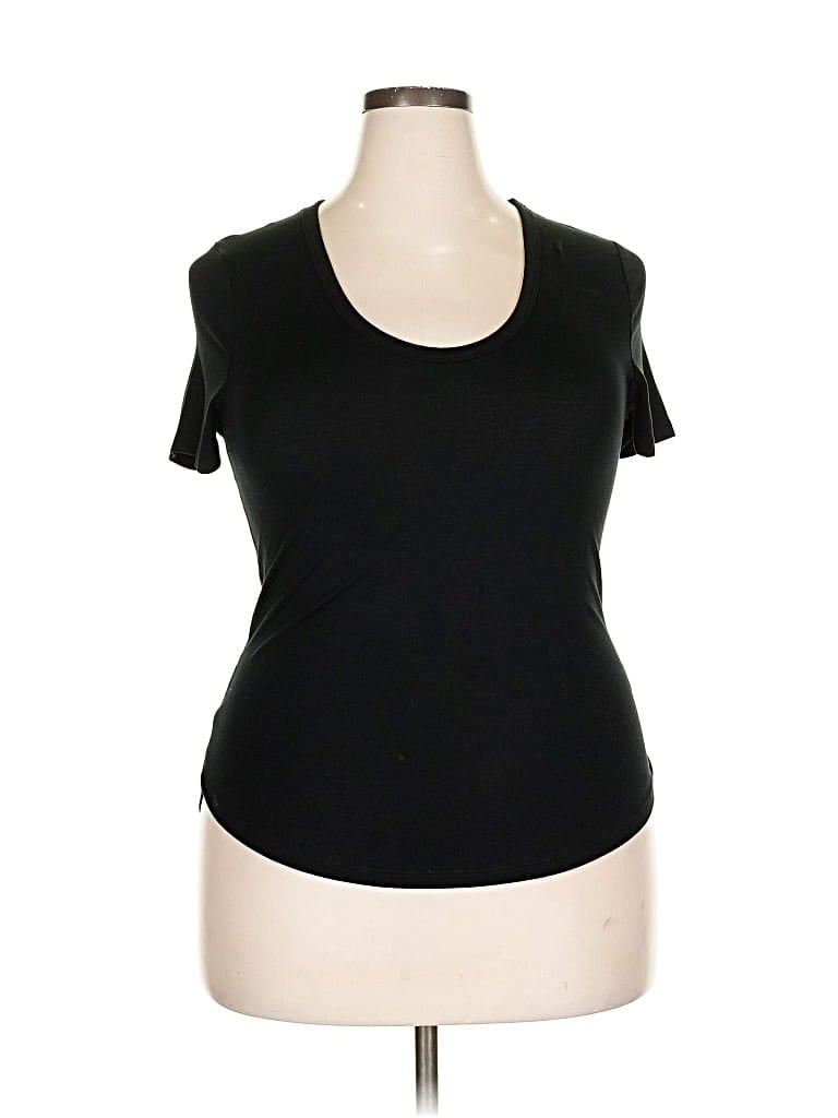 Pre-owned A New Day Short Sleeve Top Black Scoop Neck Tops