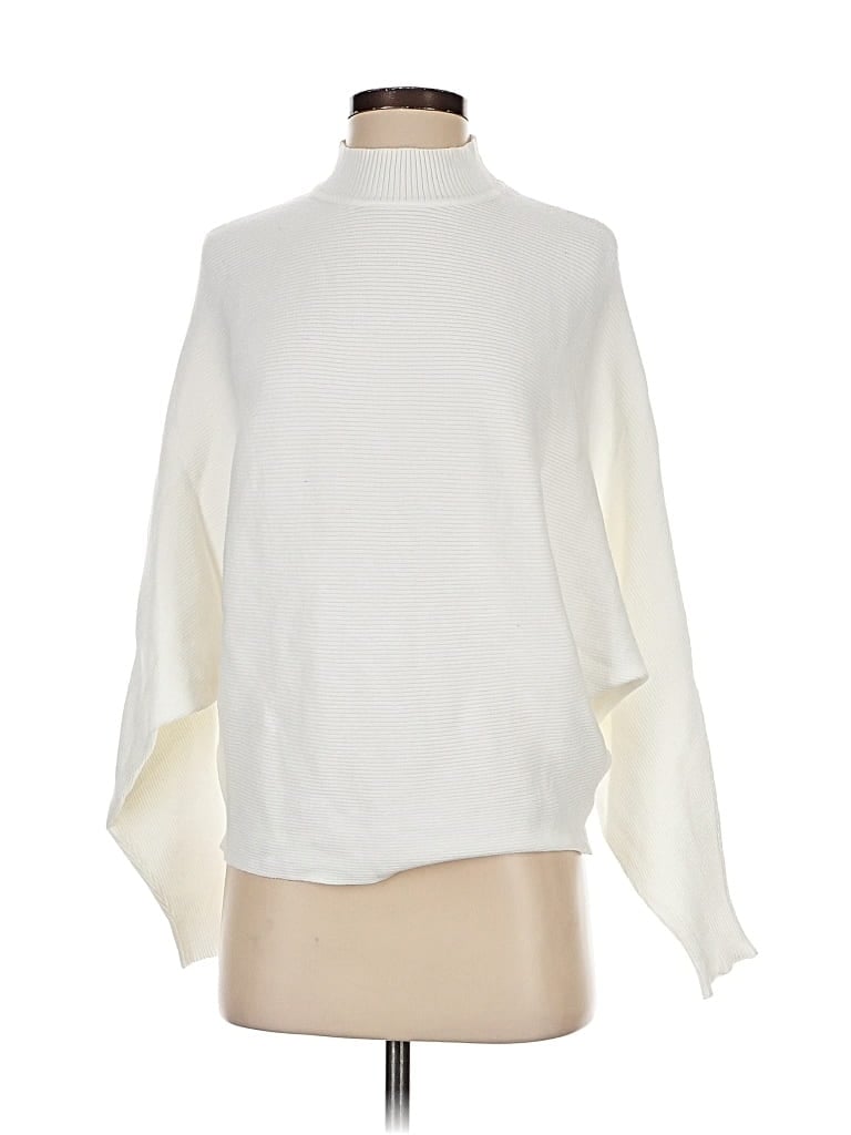 Pre-owned Zesica Turtleneck Sweater In White