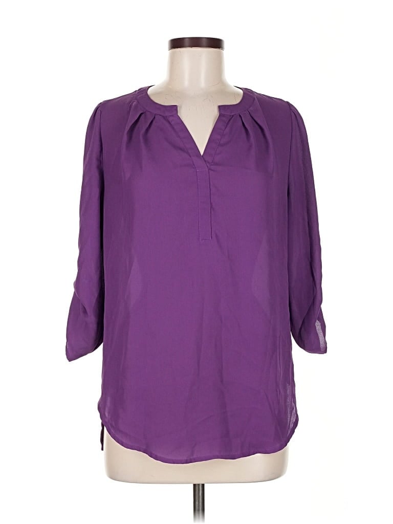 Pre-owned Fun2fun 3/4 Sleeve Blouse In Purple