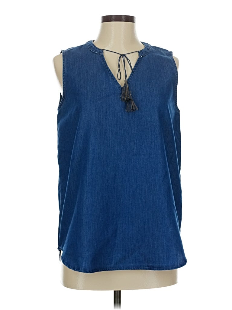Alex & Parker Sleeveless Blouse In Blue