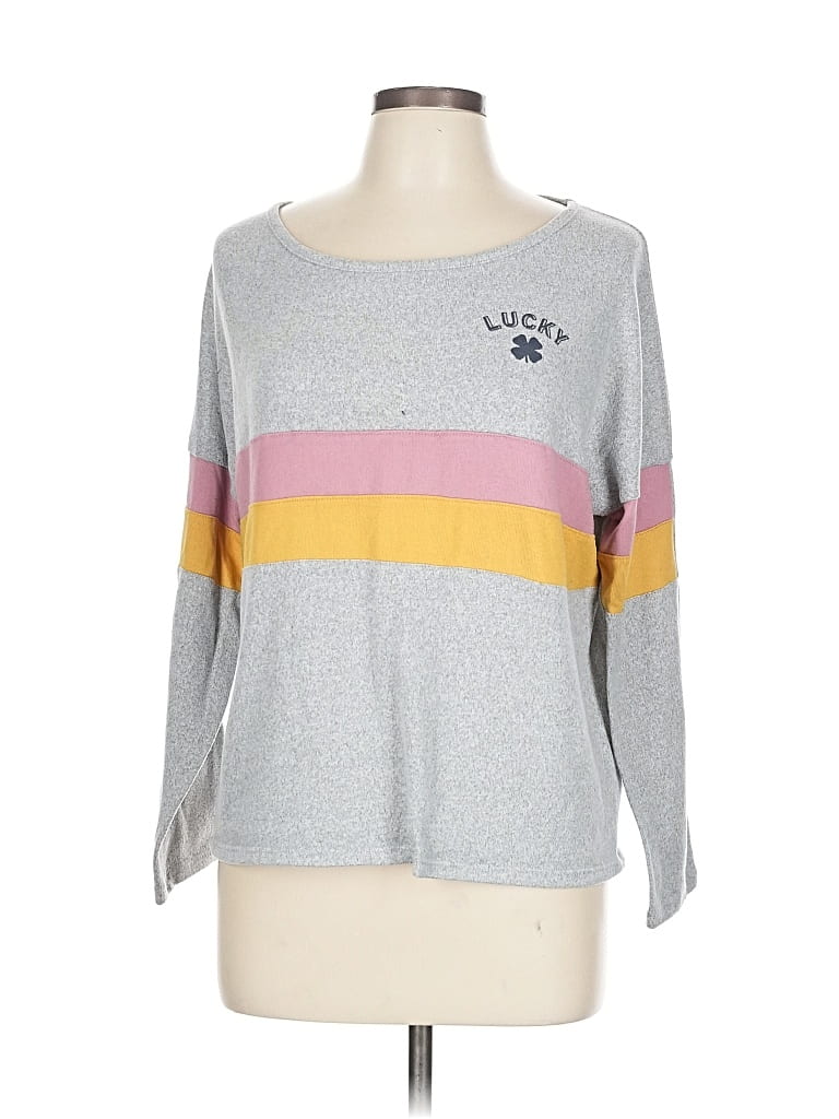 Pre-owned Lucky Brand Pullover Sweater In Gray