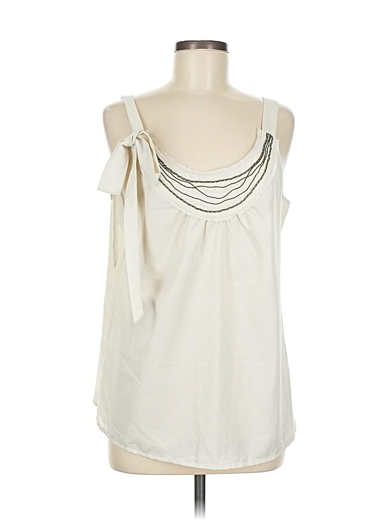Pre-owned Ann Taylor Loft Sleeveless Blouse In White