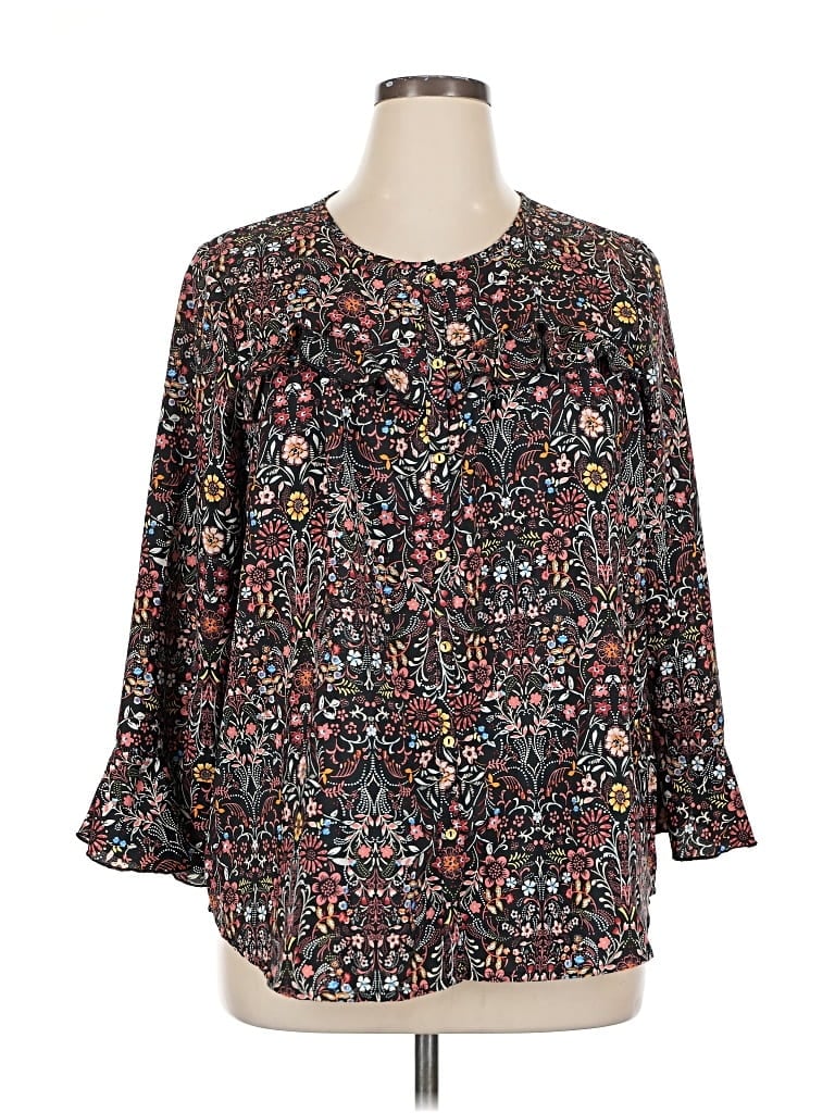 Pre-owned Lauren Conrad 3/4 Sleeve Blouse In Black