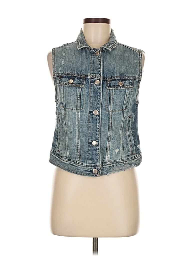 Pre-owned American Eagle Outfitters Denim Vest In Blue