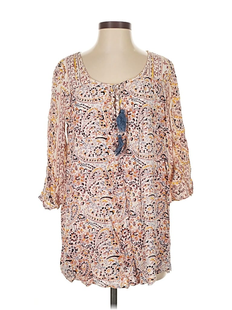 Pre-owned Billabong 3/4 Sleeve Blouse In Orange