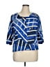 Onque Blue 3/4 Sleeve Blouse Size 1X - photo 1