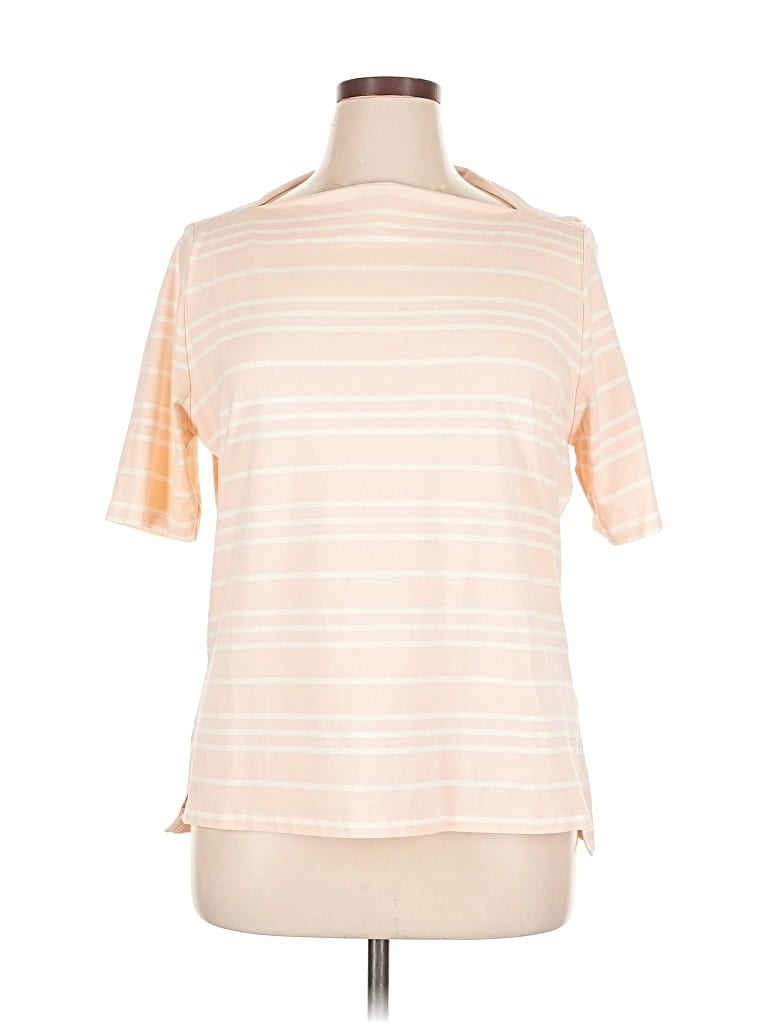 Pre-owned Brooks Brothers Short Sleeve Top Orange Boatneck Tops