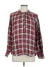 Tolani 100% Viscose Plaid Red Long Sleeve Blouse Size L - photo 1
