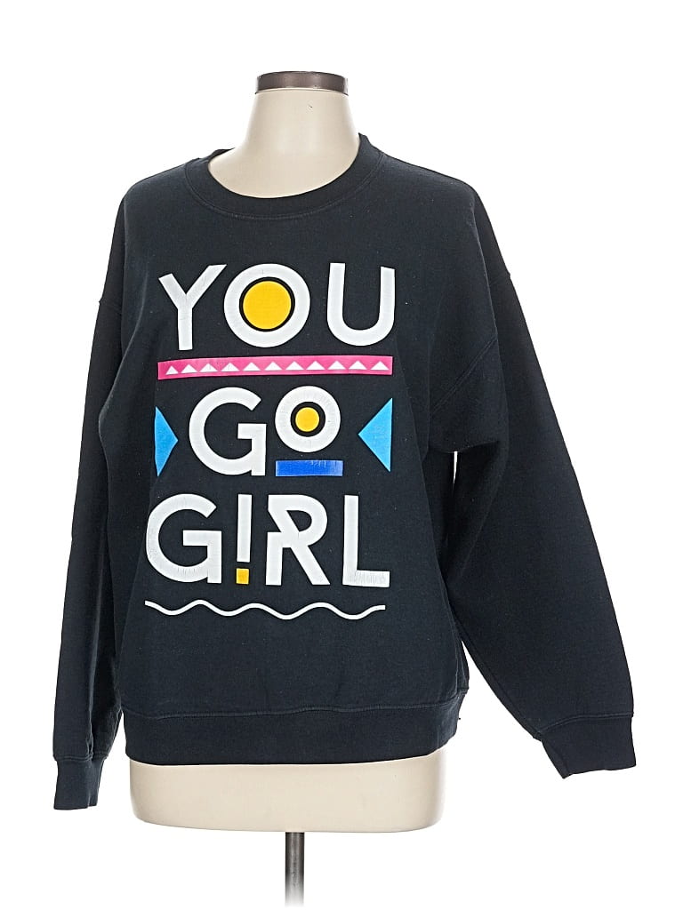 Pre-owned Gildan Sweatshirt In Black