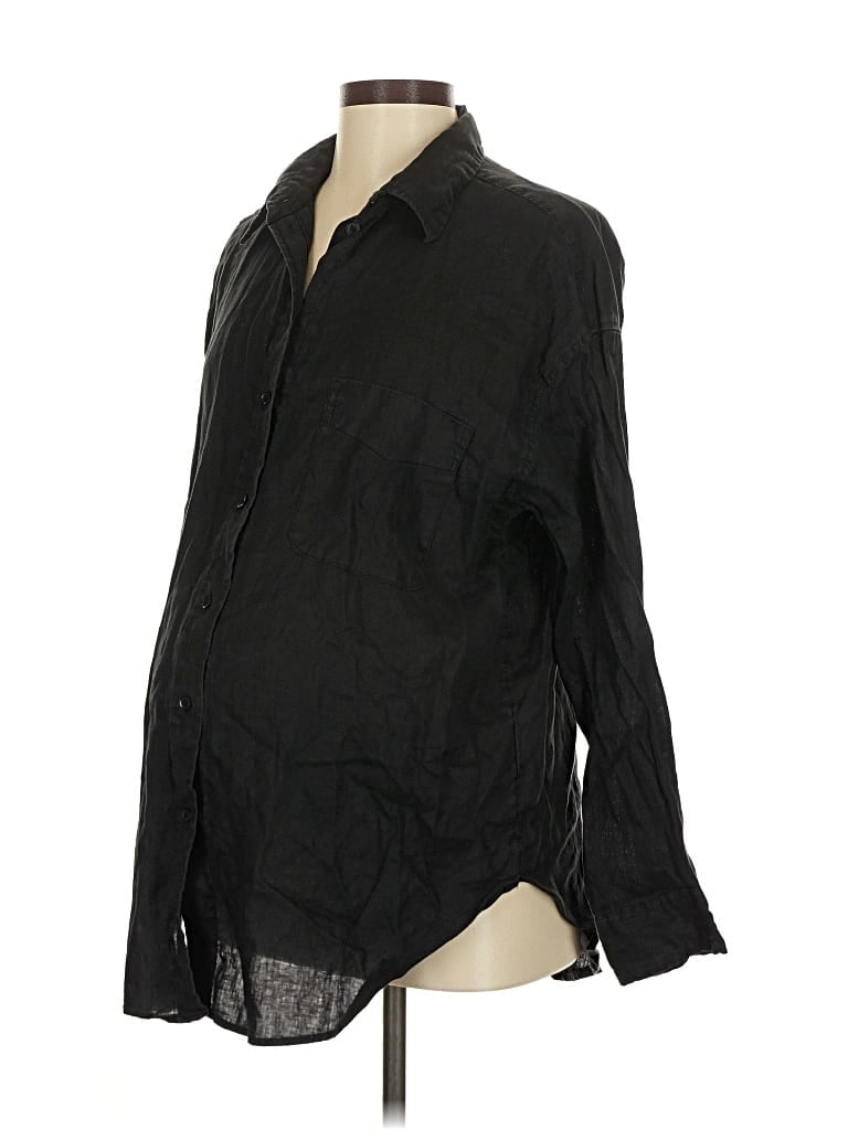 Pre-owned H&m Mama Long Sleeve Blouse In Black