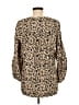 Tinley 100% Viscose Animal Print Tan Long Sleeve Blouse Size M - photo 2