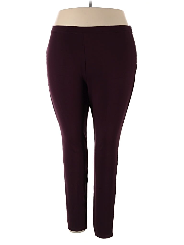 Pre-owned Halogen Active Pants In Burgundy