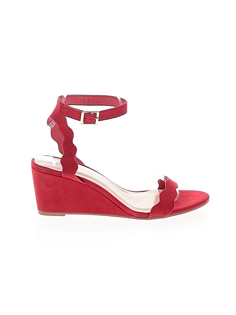 Pre-owned Assorted Brands Wedges In Red