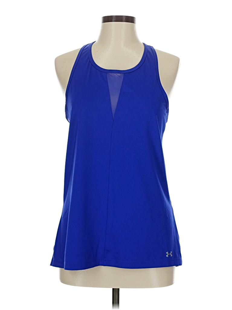Pre-owned Under Armour Tank Top Blue Halter Neckline Tops