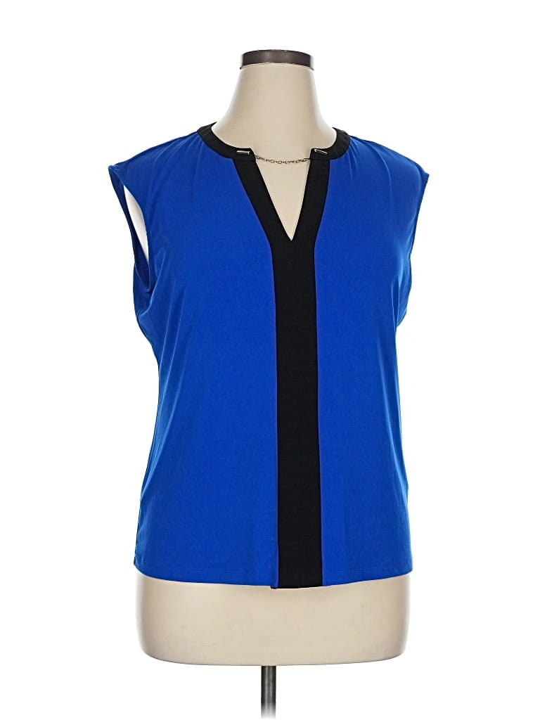Pre-owned Calvin Klein Sleeveless Blouse In Blue
