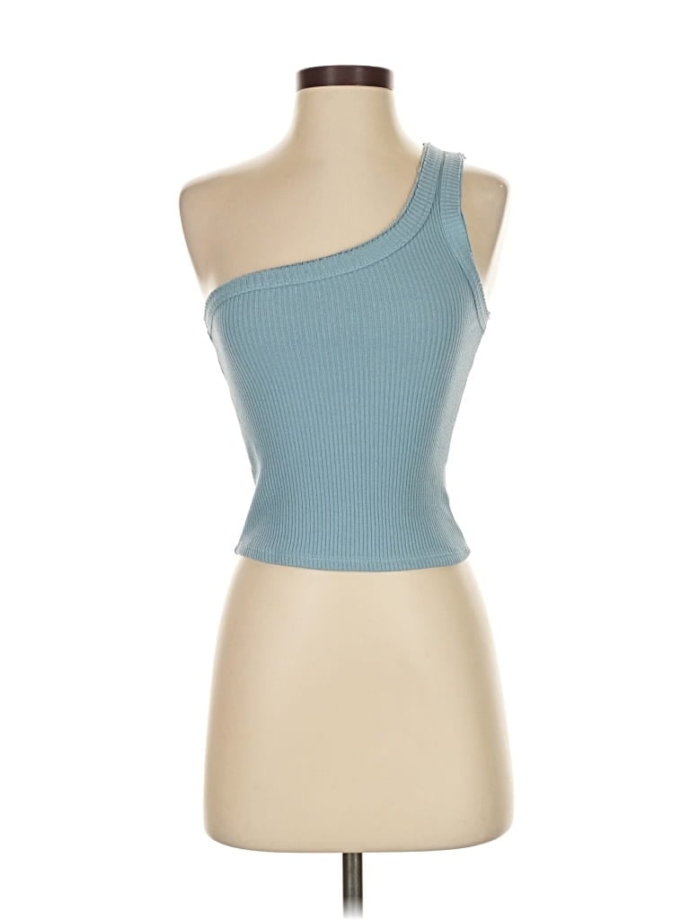 Pre-owned Urban Outfitters Tank Top Blue One Shoulder Neckline Tops