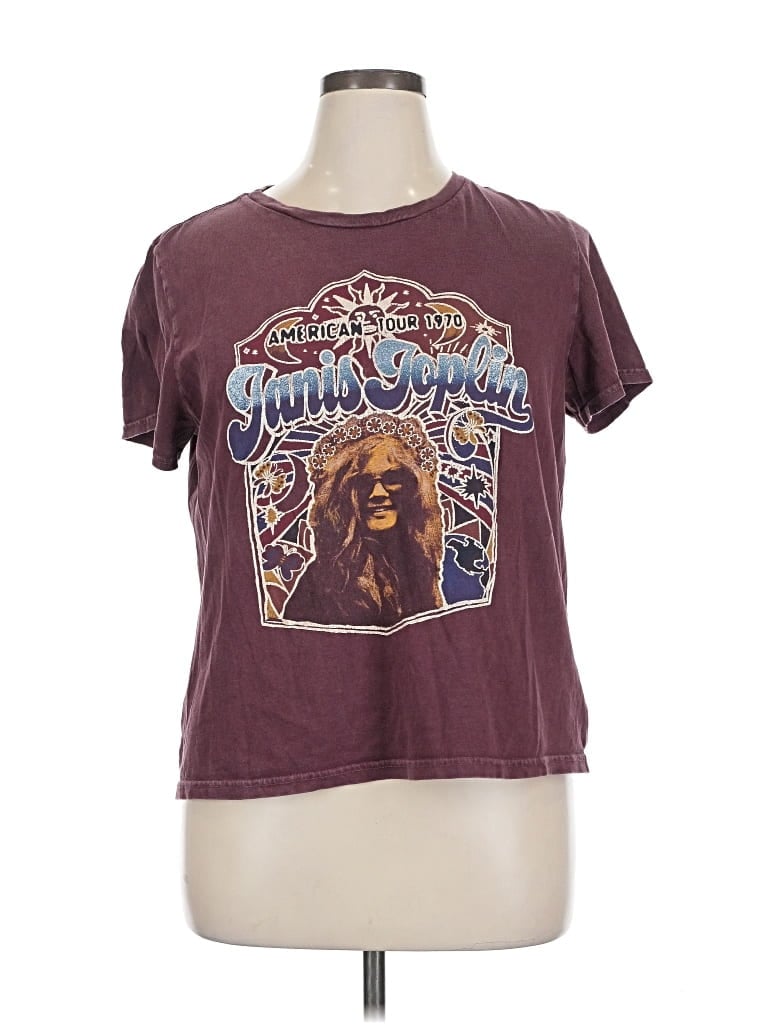 Pre-owned Assorted Brands Short Sleeve T-shirt In Burgundy