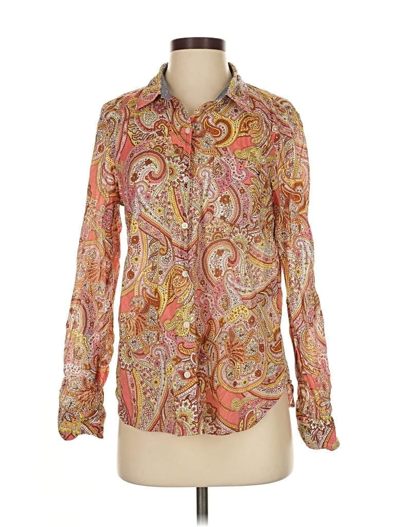 Pre-owned Tommy Hilfiger Long Sleeve Blouse In Orange