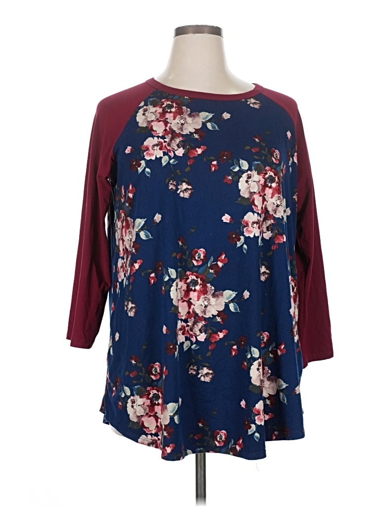 Pre-owned Reborn J 3/4 Sleeve T-shirt In Burgundy