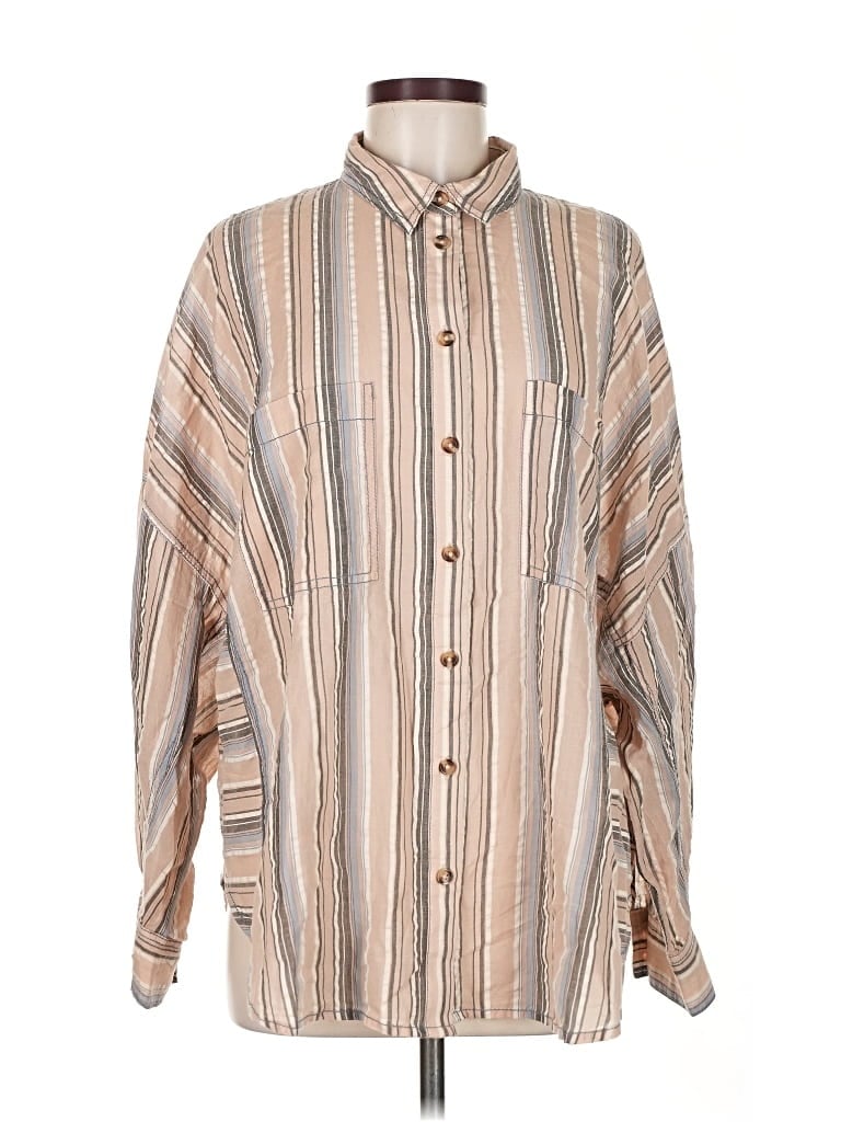 Pre-owned Bdg Long Sleeve Button Down Shirt In Brown