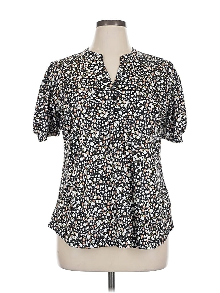 Pre-owned Assorted Brands Short Sleeve Blouse In Blue