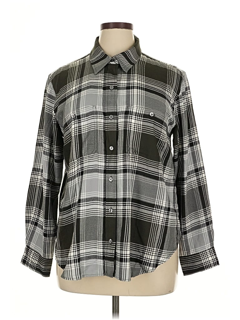 Pre-owned Banana Republic Factory Store 3/4 Sleeve Button Down Shirt In Gray