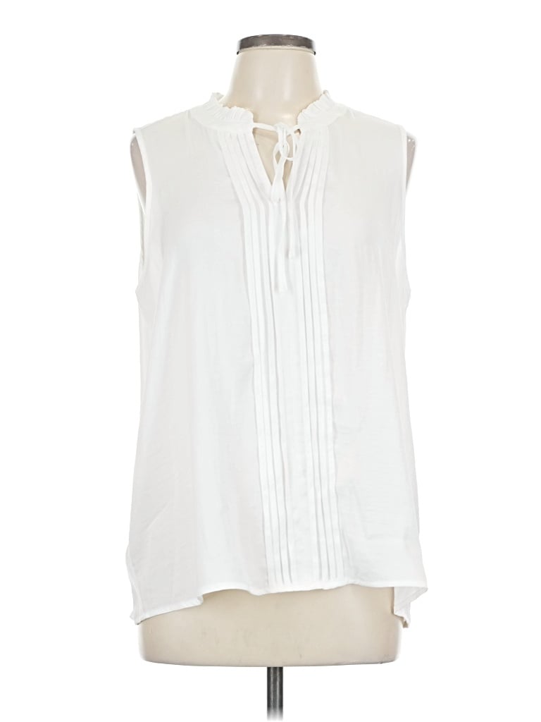 Pre-owned Simply Vera Vera Wang Sleeveless Blouse In White