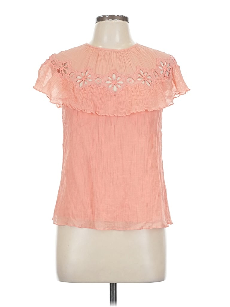 Pre-owned Rebecca Taylor Short Sleeve Blouse In Pink