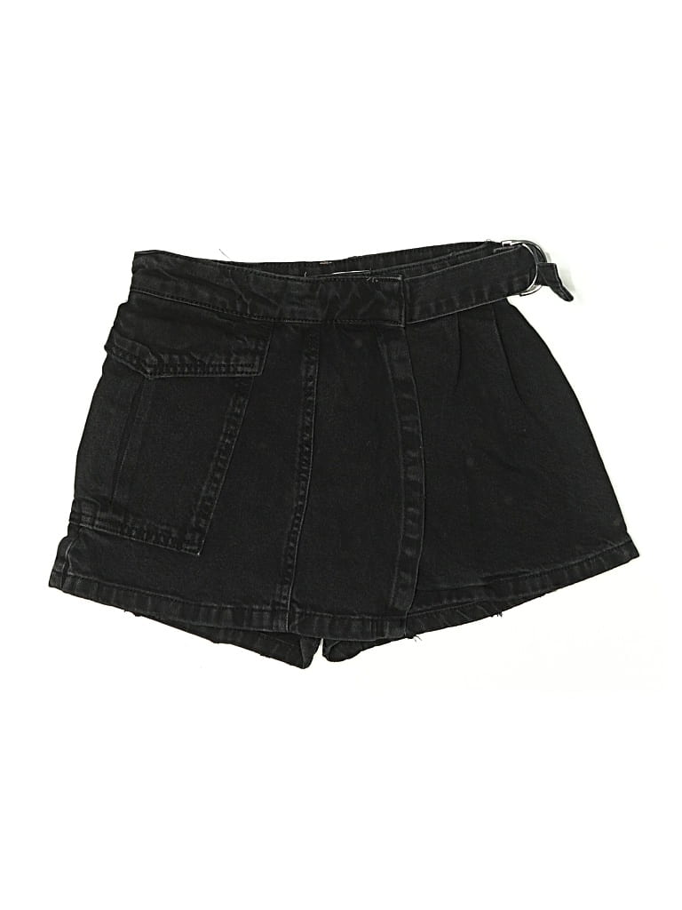 Pre-owned Zara Kids' Denim Skirt In Black