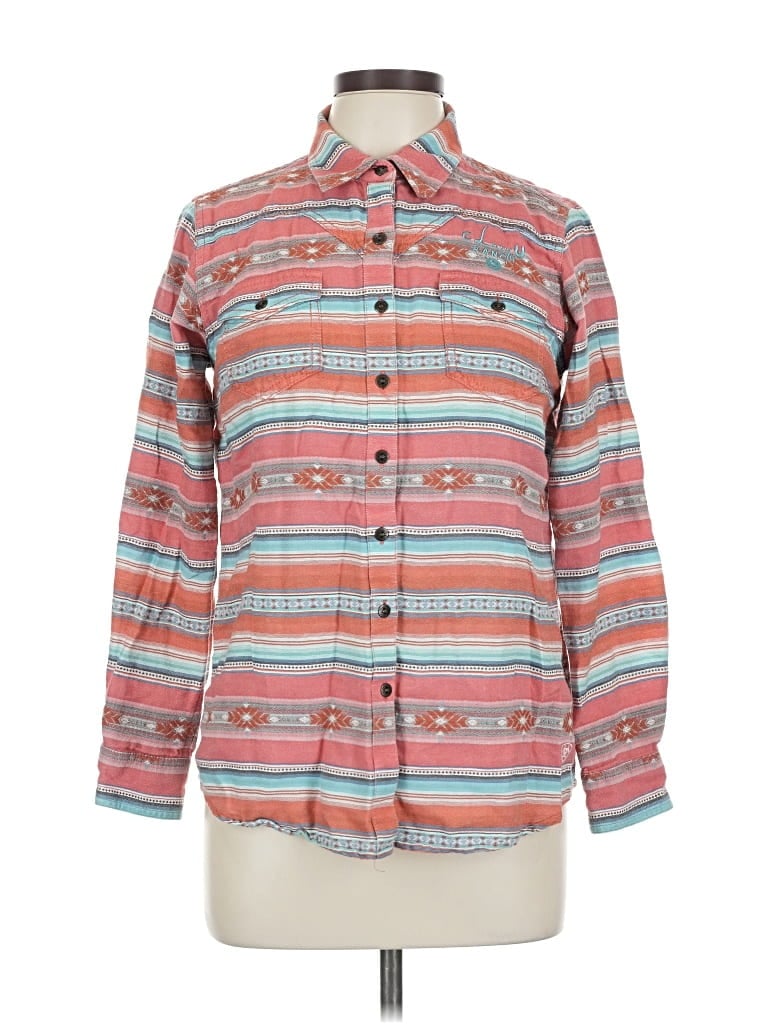 Pre-owned Ariat Long Sleeve Button Down Shirt In Red