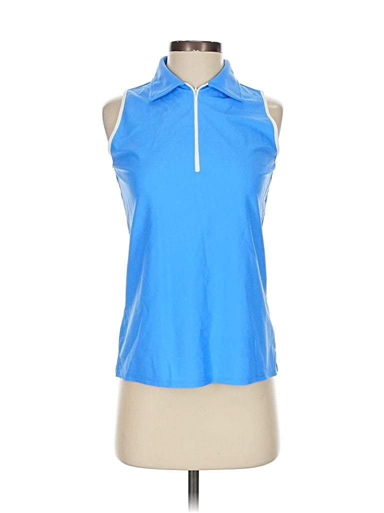 Pre-owned Jude Connally Tank Top Blue Halter Neckline Tops