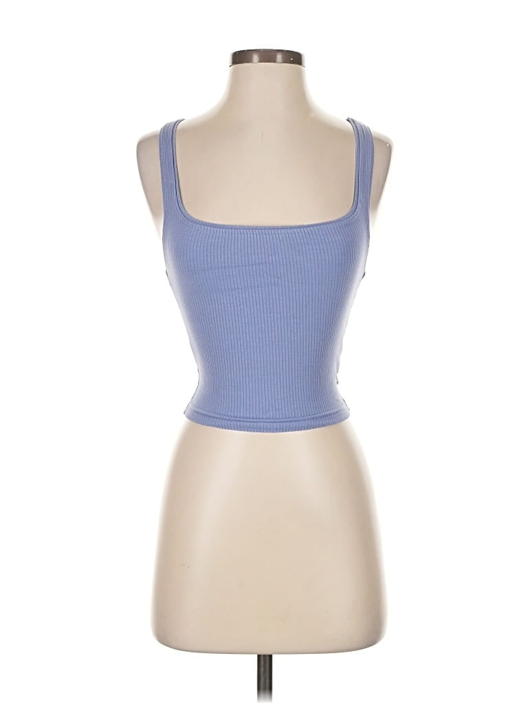 Pre-owned Bdg Tank Top Blue Strapless Neckline Tops