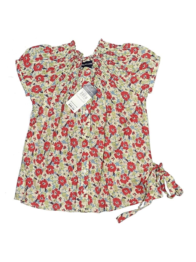 Ralph Lauren Kids' Short Sleeve Blouse In Multi