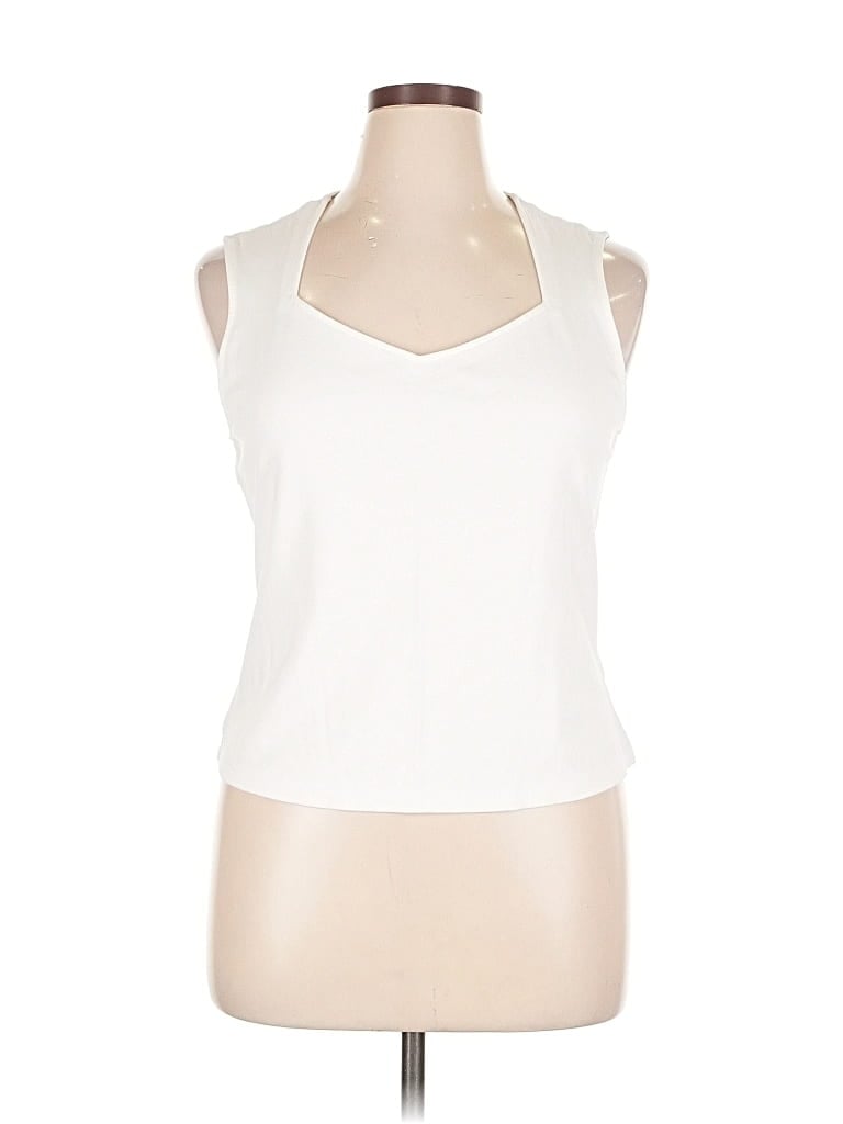 Pre-owned Tahari Sleeveless Blouse In White